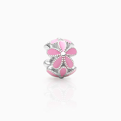 Candy Coated Sprinkles, Sterling Silver and Light Pink CZ Sparkling Lights Pavé Rondel – Children’s Adoré™ Charm