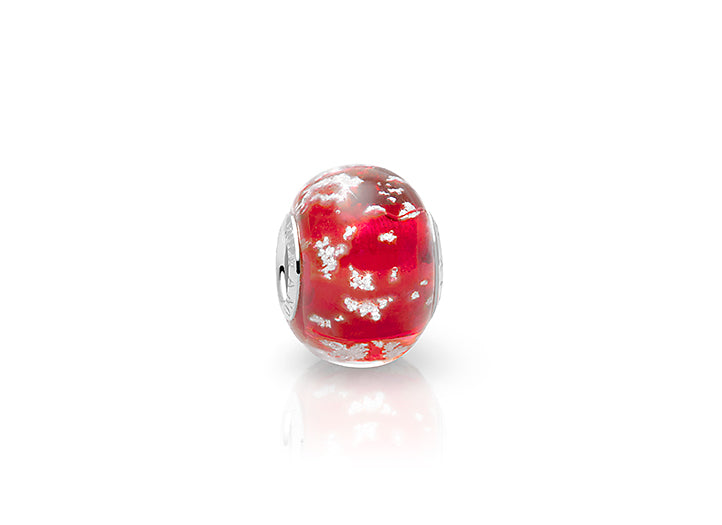 July Birthstone, Sterling Silver and Ruby Red Murano Glass (Hand Made in Italy) – Children’s Adoré™ Charm