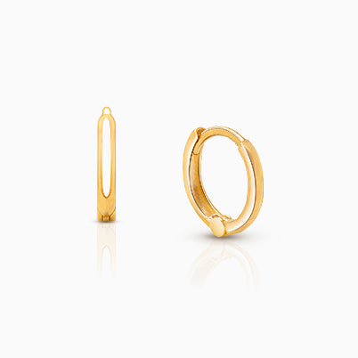 9mm Classic Huggie Hoops, Baby/Children’s Earrings – 14K Gold