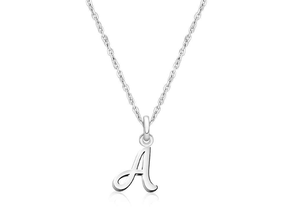 Cursive Initial, Personalized Mother’s Necklace for Women (Optional Birthstone Charm) – Sterling Silver