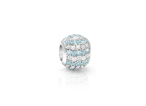 Frosty FROZEN Wonderland, Sterling Silver Clear and Blue CZ Sparkling Lights Pavé Round – Children’s Adoré™ Charm