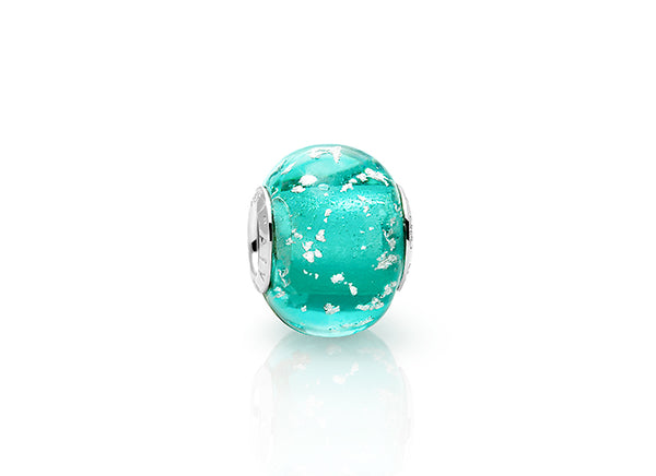 December Birthstone, Sterling Silver and Blue Zircon Murano Glass (Hand Made in Italy) – Children’s Adoré™ Charm