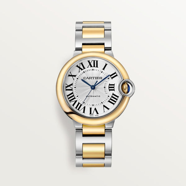 Unworn Ballon Bleu, Stainless Steel and 18k Yellow Gold, 36mm, Ladies, Ref# W2BB0038, box and papers