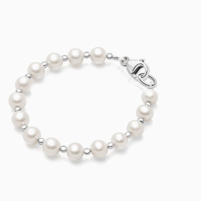 5mm Cultured Pearls, Teen’s Beaded Bracelet for Girls – Sterling Silver