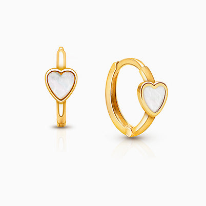 Genuine Magic, Mother of Pearl Unicorn Baby/Children’s Earrings, Screw Back – 14K Gold