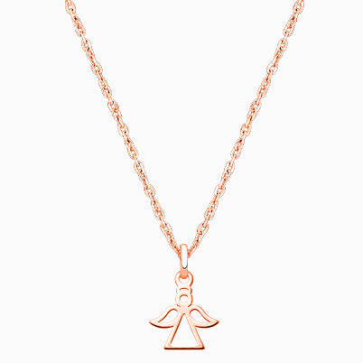 Angel of Heaven, Communion Children’s Necklace for Girls – 14K Rose Gold