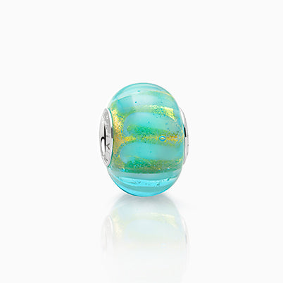 Blowing Bubbles, Sterling Silver and Light Blue Bubbled Glass – Children’s Adoré™ Charm