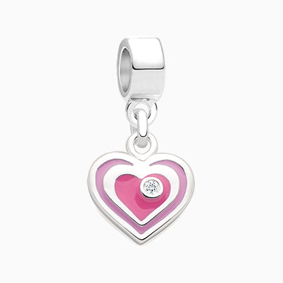 Darling Diva, Sterling Silver and Pink CZ Sparkling Lights Pavé Rondel – Children’s Adoré™ Charm