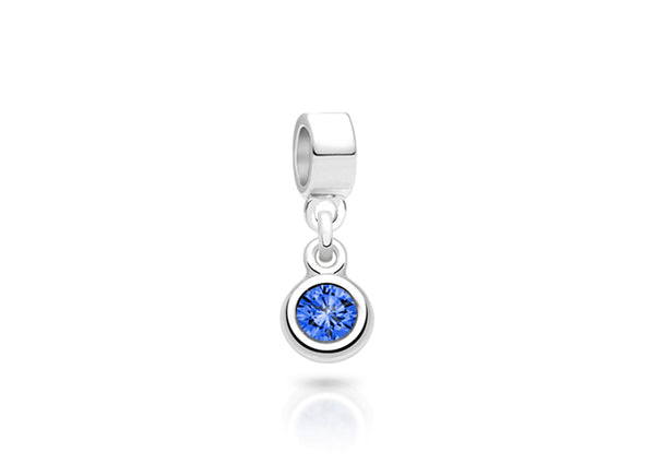 September Birthstone – Sapphire, Sterling Silver and Swarovski® Colored Crystal – Children’s Adoré™ Dangle Charm