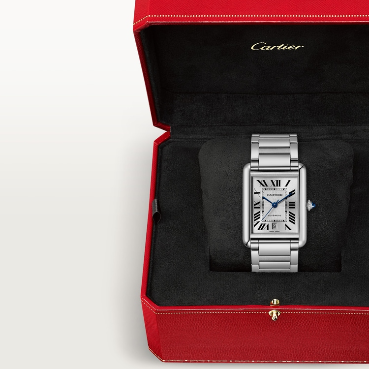 Unworn Tank Must, Extra-large Stainless Steel, 41mm x 31mm, Ref# WSTA0053, box and papers