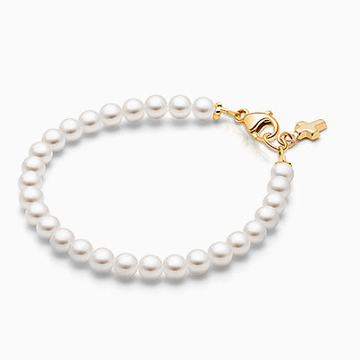 14K Gold Charm Bracelet, Design Your Own Christening/Baptism Baby/Children’s Link Chain Bracelet for Girls (INCLUDES Engraved Heart & Religious Charm)