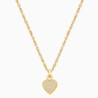 Modern Heart, Children’s Necklace for Girls – 14K Gold