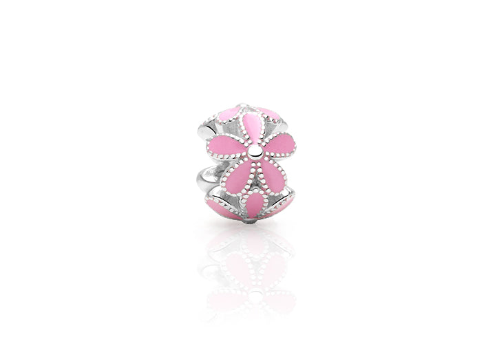 Fairy Garden, Sterling Silver and Pink Enamel Flowers – Children’s Adoré™ Charm
