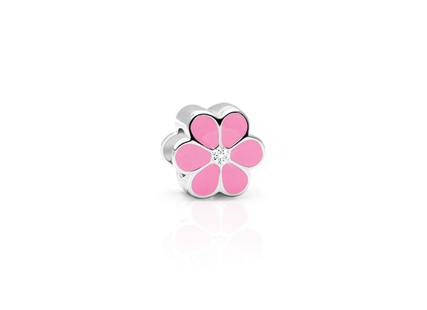 Pretty Little Petals, Sterling Silver, Pink Enamel and Clear CZ Flower – Children’s Adoré™ Charm