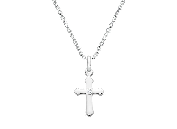 A Child’s Faith, Mother’s Cross Necklace for Women – Sterling Silver