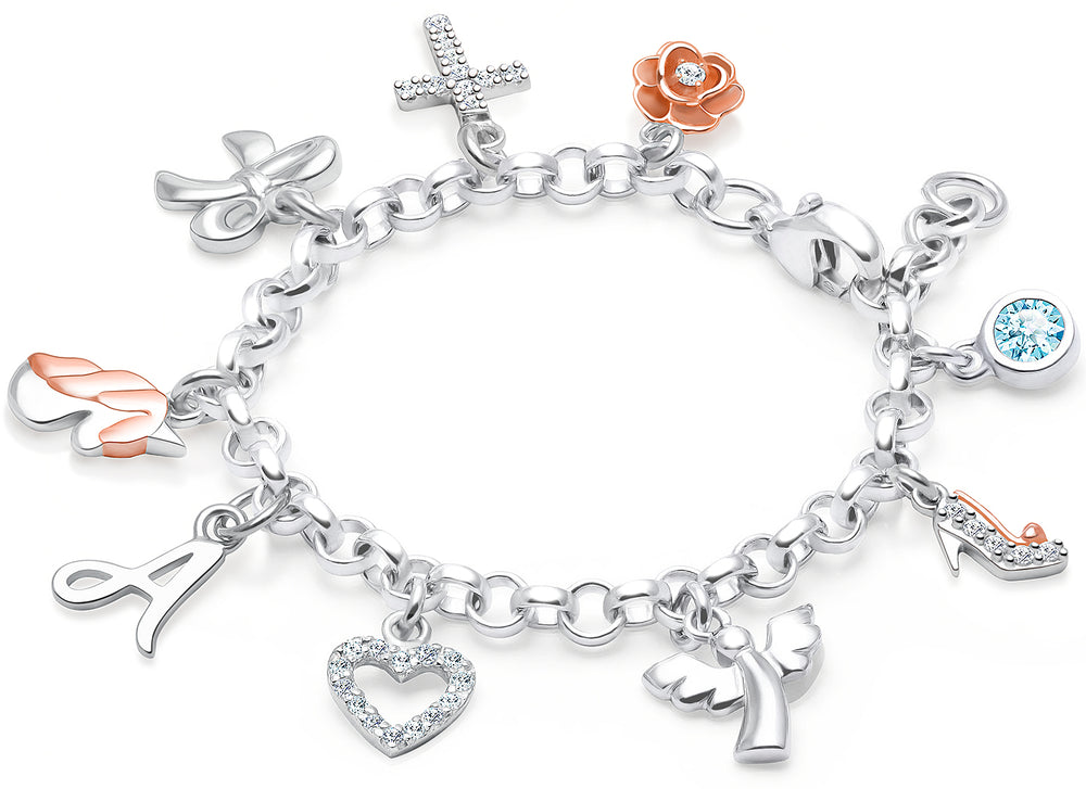 Design Your Own Baby/Children’s Classic Charm Bracelet for Girls (INCLUDES Initial Charm) – Sterling Silver