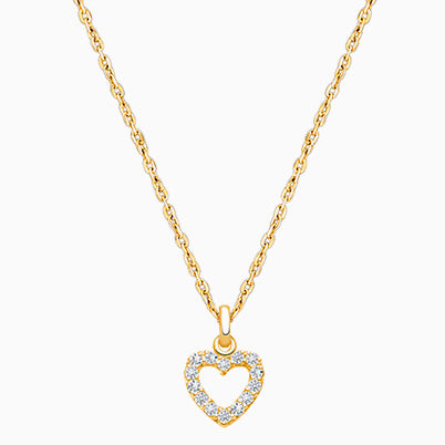 Divine Light, Cross with Genuine Diamonds Children’s Necklace for Girls – 14K Gold