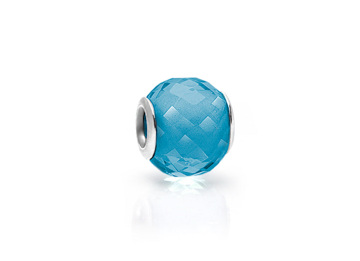 Under the Sea, Sterling Silver and Mermaid Blue Glass Faceted Round – Children’s Adoré™ Charm