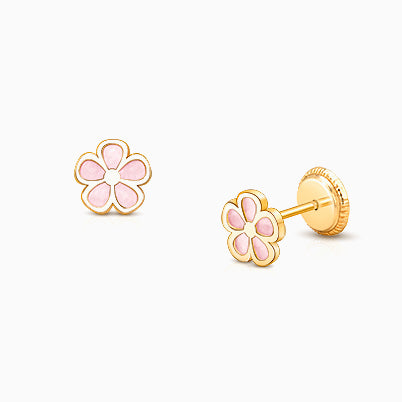 Genuine Magic, Mother of Pearl Unicorn Teen’s Earrings, Screw Back – 14K Gold