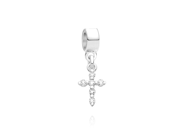 Divinely Devoted, Sterling Silver and CZ Pavé Cross – Children’s Adoré™ Dangle Charm