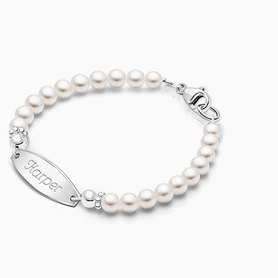 4mm Tiny Blessings Beads, Baby/Children’s Engraved Bracelet for Girls – Sterling Silver