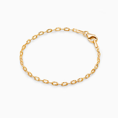 Dainty Heart, Baby/Children’s Beaded Bracelet for Girls (INCLUDES Engraved Initial) – 14K Gold