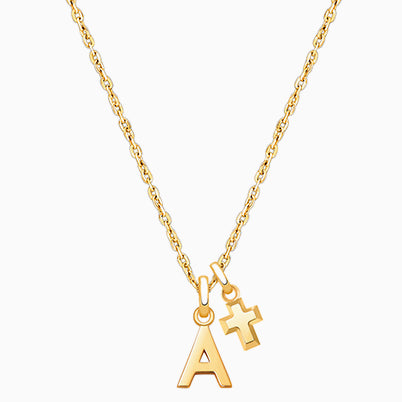 Divine Light, Cross with Genuine Diamonds Communion Children’s Necklace for Boys – 14K Gold