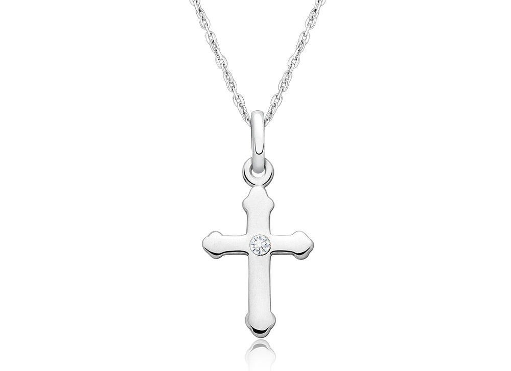A Child’s Faith, Communion Children’s Cross Necklace for Girls – Sterling Silver