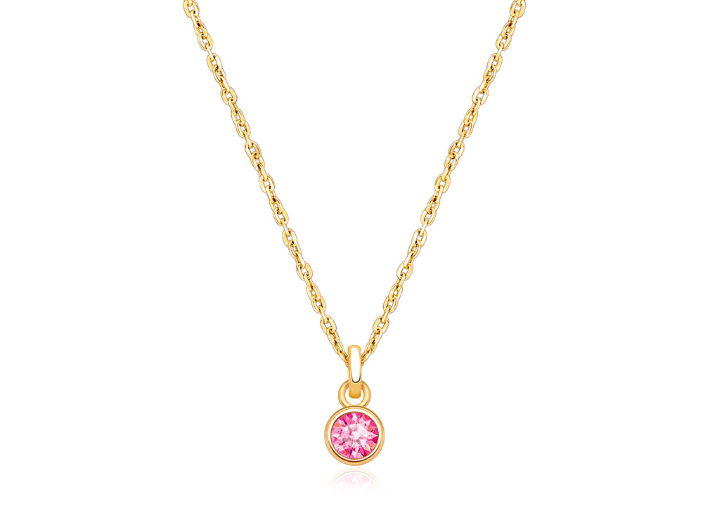tB® Birthstone, Teen’s Personalized Necklace for Girls (All 12 Crystal Birthstones Available) – 14K Gold