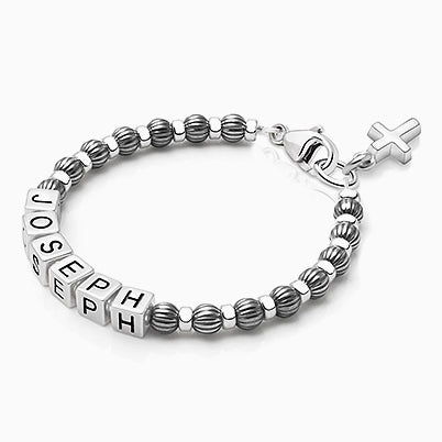 Forever in Faith Cross with Genuine Diamond, Children’s Necklace for Boys – 14K White Gold