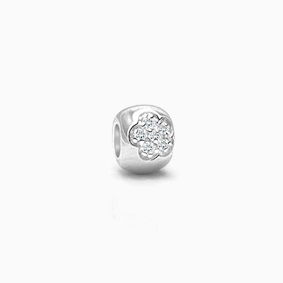 Flower in Bloom, Sterling Silver Flower with Clear CZ – Adoré™ Children’s Dangle Charm