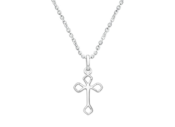 Diamond Point Cross, Teen’s Necklace for Girls – Sterling Silver