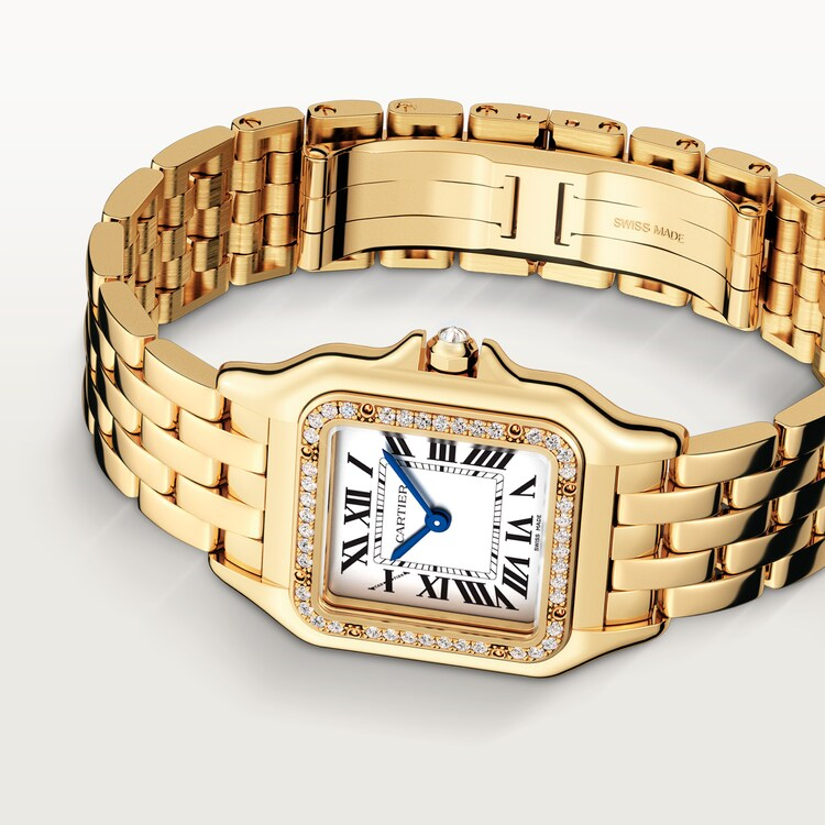 Unworn Panthère Medium, 18k Yellow Gold, Diamonds, 27mm x 36mm, Ref# WJPN0016, box and papers