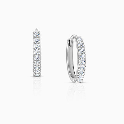 Timeless Pavé Clear CZ 11mm Huggie Hoops, Teen’s Earrings – Sterling Silver