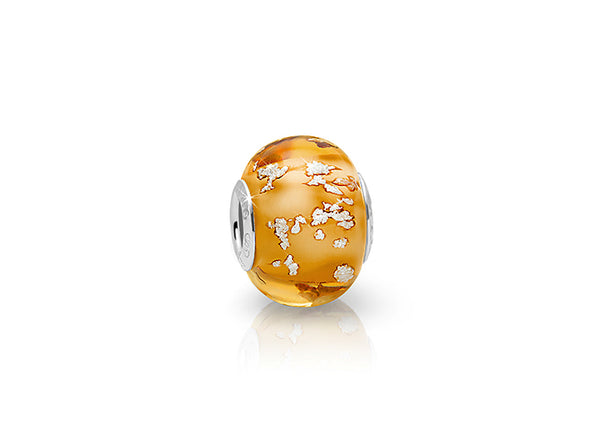 November Birthstone, Sterling Silver and Topaz Yellow Murano Glass (Hand Made in Italy) – Children’s Adoré™ Charm