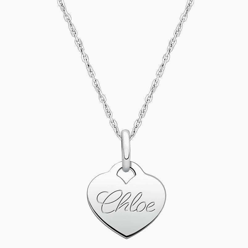 Baby Heart, Engraved Teen’s Necklace for Girls (FREE Personalization) – Sterling Silver