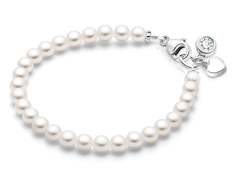 4mm Cultured Pearls, Teen’s Beaded Bracelet for Girls – Sterling Silver