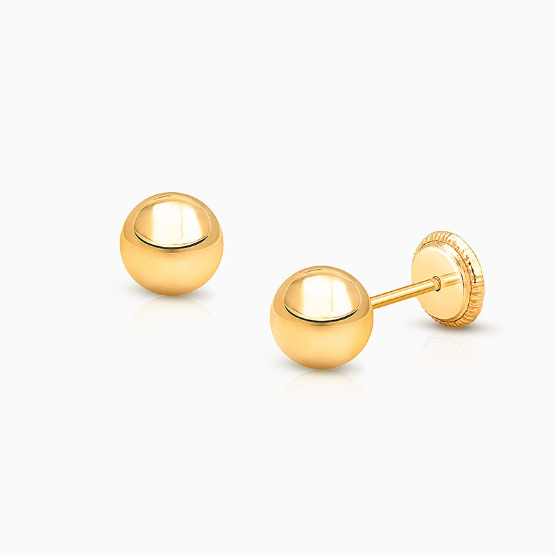Miraculous Cross, Clear CZ Teen’s Earrings, Screw Back – 14K Gold