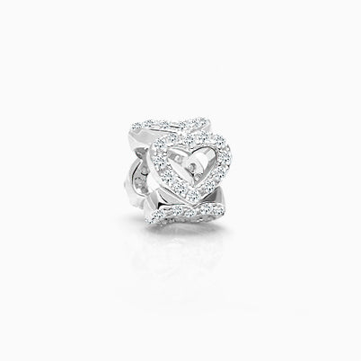 A Kiss Goodnight, Sterling Silver and Blue CZ Sparkling Lights Pavé Rondel – Children’s Adoré™ Charm