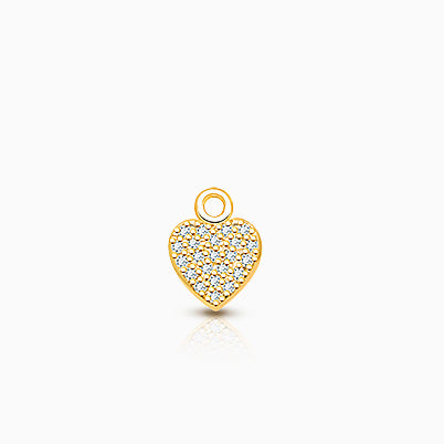 Heart – Diamond Pavé Baby/Children’s Individual Charm (Add to Your Existing Bracelet or Necklace) – 14K Gold