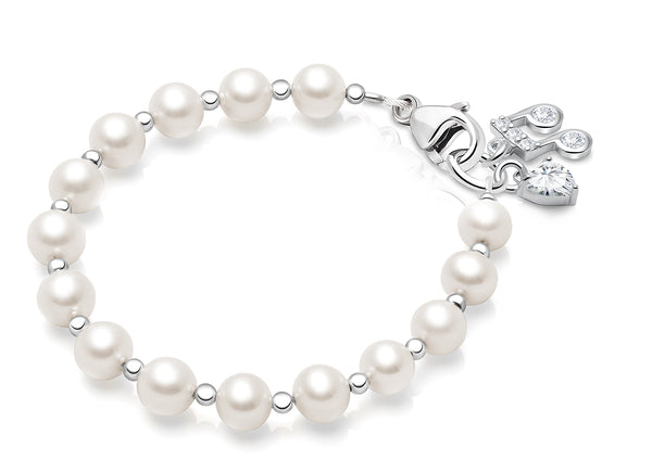 Timeless Pearls, Baby/Children’s Beaded Bracelet for Girls – Sterling Silver
