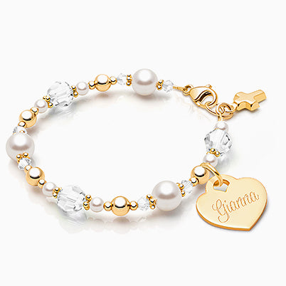 Birthstone, Christening/Baptism Baby/Children’s Beaded Bracelet for Girls (All 12 Birthstones Avail) – Sterling Silver