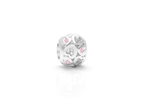 Never Let You Go, Sterling Silver and Light Pink CZ Hearts – Adoré™ Charm