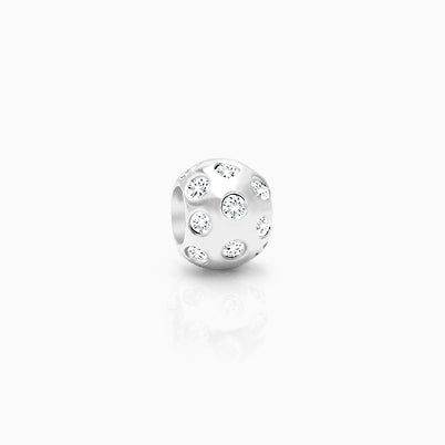 Head in the Clouds, Sterling Silver and Light Blue Opal Glass Faceted Round – Children’s Adoré™ Charm