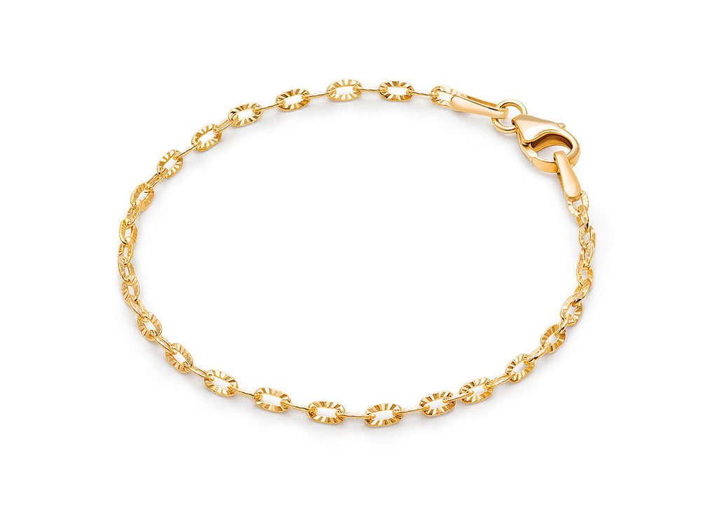 14K Gold Charm Bracelet, Design Your Own Baby/Children’s Link Chain Bracelet for Girls – 14K Gold