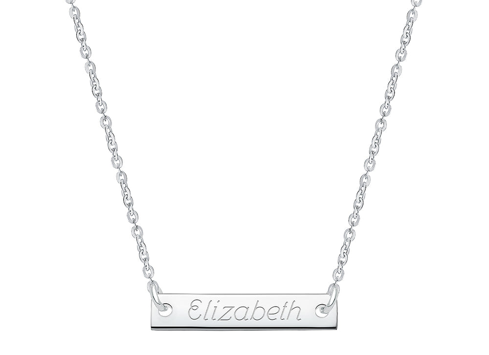 Small Bar, Engraved Mother’s Necklace for Women (FREE Personalization) – Sterling Silver