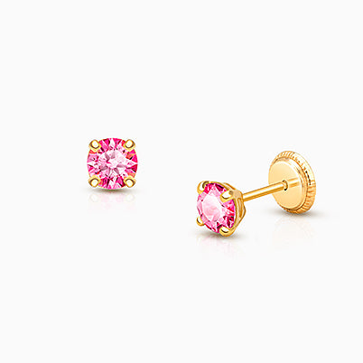October Birthstone 9mm Huggie Hoops, Swarovski® Crystal Baby/Children’s Earrings – Sterling Silver