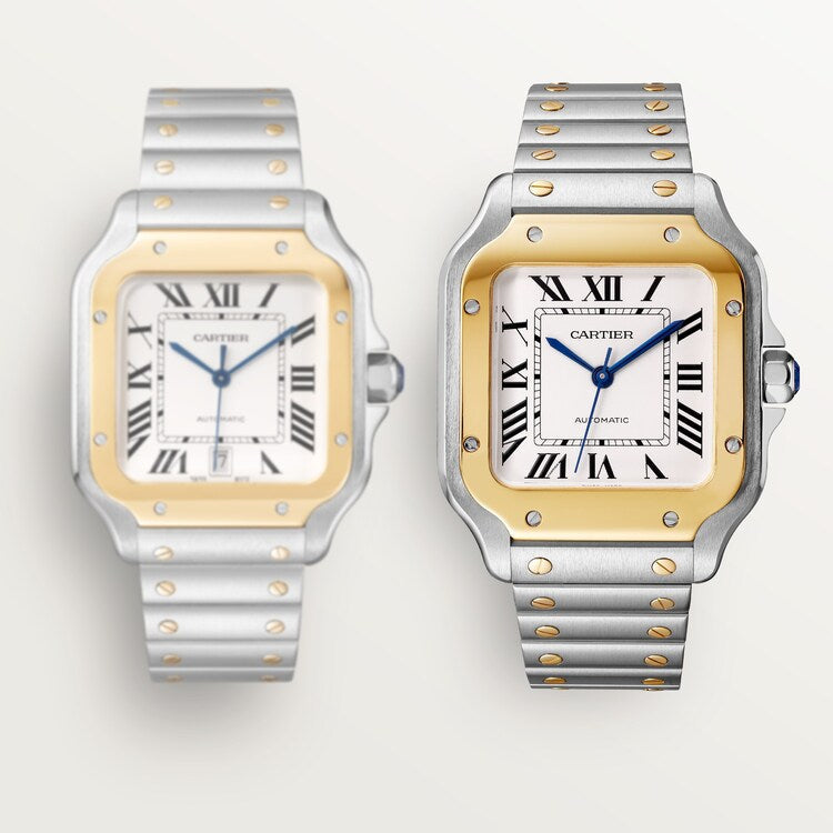 Unworn Santos, Stainless Steel and 18k Yellow Gold, 39.8mm, Ref# W2SA0009, box and papers