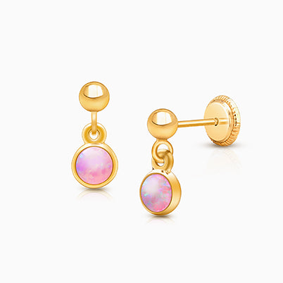 ‘C’ Initial Studs Personalized Baby/Children’s Earrings, Screw Back – 14K Gold