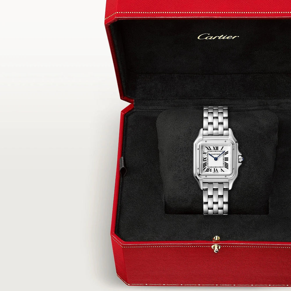 Unworn Panthère Medium, Stainless Steel, 27mm x 37mm, Ref# WSPN0015, box and papers